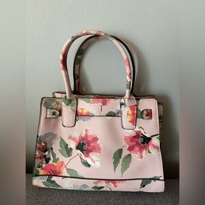 Floral Structured Satchel Bag - Pink